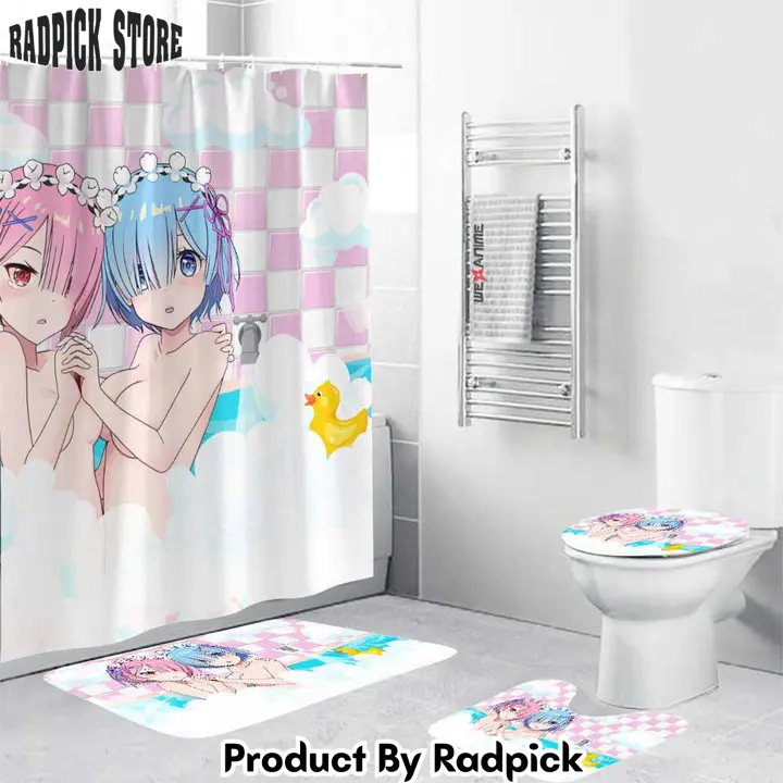 Re zero ram and rem anime girls in bathtub combo bathroom set   rp0205555